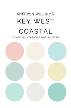 the color scheme for sherylin williams's key west coastal paint palettes