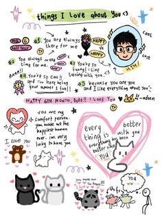 an image of someone's handwritten love notes for their cats and kittens