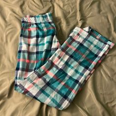 Super Soft And Never Worn. Perfect For Pj Day At School! Cozy Plaid Bottoms For Loungewear, Cozy Sleepwear With Elastic Waistband For Sleepovers, Plaid Casual Sleepwear For Lounging, Casual Plaid Sleepwear For Lounging, Cozy Blue Sleepwear For Sleepovers, Blue Cotton Bottoms For Sleepover, Blue Bottoms With Elastic Waistband For Sleepover, Comfortable Blue Pants For Pajama Party, Casual Blue Sleepwear Pants