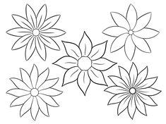 four flowers are shown in black and white