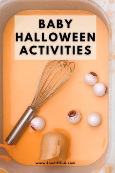 an easy activity for kids to make spooky water with eggs and whisks