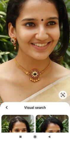 Nanthadu Designs Gold, Simple Choker Gold Indian, Jigini Necklace Gold, Attigai Necklace Gold, Neck Choker Designs Gold, Chokar Design Jewelry In Gold, Simple Necklace Designs, Delicate Gold Jewelry, Gold Jewels Design