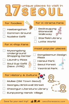 the ultimate guide to visit in seoul for kids and adults, with information about it