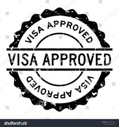 visa approved stamp with the words visa approved