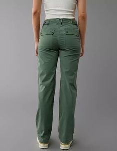 AE Stretch High-Waisted Stovepipe Pant Versatile Mid-rise Cotton Cargo Pants, Pants Length, Straight Leg Pants, Leg Pants, Women's Jeans, American Eagle Outfitters, American Eagle, Straight Leg, Women Jeans