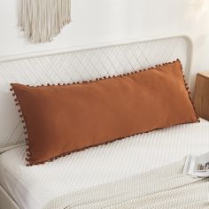 PRICES MAY VARY. SIZE &PACKAGE- 1 Pom Poms Fringe Body Pillow Cover: 20in x 54in (Pillows are not included.) DEEP POCKET PILLOW COVERS- Inside stitching features, open pocket creating an deep pocket to perfectly hide the pillow. easy on and off, but will not slip off from the pillow by itself. SOFT WASHED MICROFIBER- 100% Soft Washed Microfiber, lightweight, fade-resistant. Washed microfiber pillowcases is really really soft! Super cute pom poms are really match your bedroom. SPECIAL WASHING CAR Burnt Orange Decor, Ocean Pillows, Bedroom Couch, Fall Bedding, Body Pillow Cover, Pocket Pillow, Orange Decor, Rectangular Pillow Cover, Long Pillow