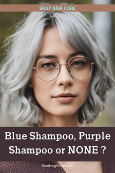 Blue shampoo is for the Brunettes while Purple shampoo is for Blondes. And both can be used on fully transitioned silver hair. Here's an article showing how to use them.   #hairproduct #hairproducts #silvershampoo #purpleshampoo #blueshampoo #hairtip #hairtips #hairstuff #aging #beauty #hairhealth #transitioninghair #beauty #haircare #hairtransition #goinggray Gray Hair Products, Purple Toner