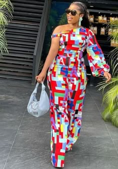 Jamsuits Design, Jumpsuit Styles, Ankara Jumpsuit, 2piece Outfits, Colorful Jumpsuit, African Fashion Modern, African Fashion Women Clothing, Jumpsuit Elegant