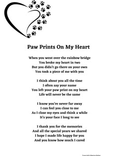 paw prints on my heart poem