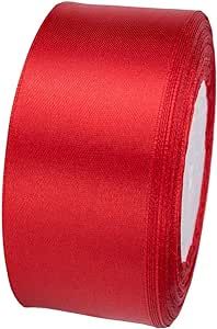 red satin ribbon on white background