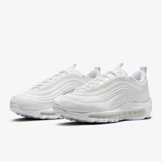 Nike Air Max 97 Brand New Never Used Dead Stock Size 6y Fits A 7-7.5 Women’s 5.5y Fits A 6.5-7 Nike Air Max 97 All White, Nike 97s White, Nike Air Max 97 Women, Nike Air Max 97 White, White Shoes Sneakers, Popular Sneakers, Air Max Women, Nike Air Max For Women, White Shoes Women