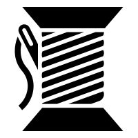 a spool of thread is shown in black and white with the letter s on it