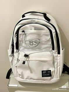 Belongings For Dr, Bag School Aesthetic, White Backpack, Stationary School