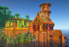 Minecraft Jungle House, Minecraft Castle Blueprints, Lumber Mill, Minecraft House Plans, Jungle House, Minecraft House Tutorials, Minecraft Castle, Cool Minecraft Houses, Cute Minecraft Houses