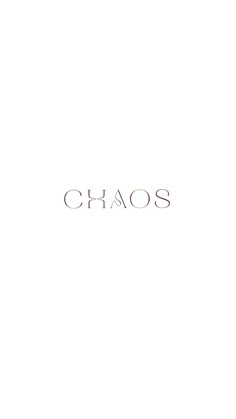 the word chaos written in red ink on a white background