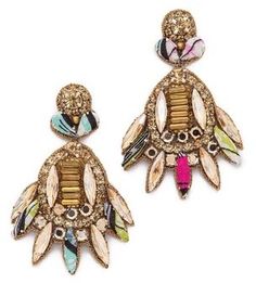 Deepa Gurnani Crystal Statement Earrings Crystal Statement Earrings, Deepa Gurnani, Clear Crystals, Fabric Covered, Clear Crystal, Trending Accessories, Jewelry Inspiration, Fashion Designer, Statement Earrings