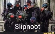 five masked people standing next to each other with the words slipnoot on them