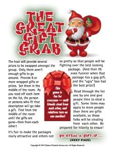 an advertisement for the great gadget grabr, with santa claus holding a bag