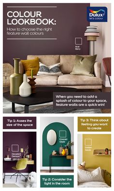 Dulux Simply Refresh feature walls Feature Wall Colour Ideas, Feature Wall Living Room Paint, Accent Wall Paint Ideas, Wall Colour Ideas, Living Room Paint Ideas, Room Paint Ideas, Feature Wall Ideas, Wall Paint Ideas, Bright Interior Design