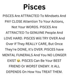 a poem written in black and white with the words pisces on it