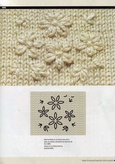 the crochet pattern is shown in two different colors, one white and one beige