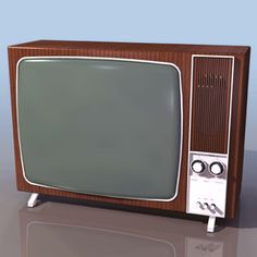 an old fashioned television set sitting on top of a table