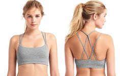 Gap Breathe Low Impact Strappy Sports Bra http://www.womenshealthmag.com/fitness/sports-bralettes-every-size/slide/1 Toned Tummy, Strappy Sports Bras, Women's Health, Cup Size, Womens Health, Sport Fitness, Bralette, Fun Sports, Gap