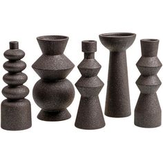 Surya Konark Collection Modern Set of 5 Brushed Matte Black Ceramic Vases KNK-001 Vase Noir, Space Rugs, Vases For Sale, Surya Rugs, Black Vase, Table Vase, Modern Vase, Floor Vase, Table Vases