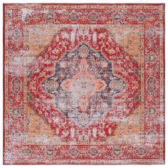 an orange and red area rug