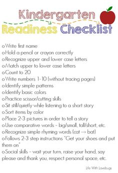 a printable reading checklist with an apple on the top and words below it