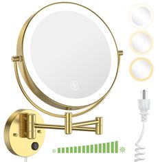 an image of a bathroom mirror and plugged in charger on a white background