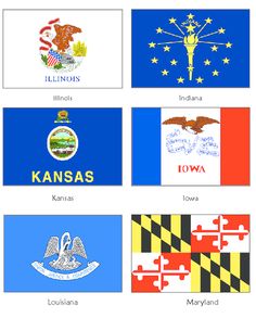 the flags of different states are shown in this graphic style, with each country's flag