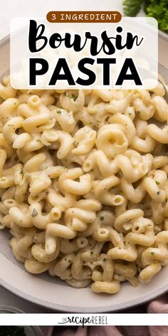 This 3 Ingredient Boursin Pasta is the ultimate easy dinner recipe! Tender bites of pasta are coated with creamy, garlicky Boursin cheese, parmesan and a few fresh cracks of bold black pepper. The best part? This one pot dinner is made in just 20 minutes. Homemade Sidekicks Pasta, Boursin Cheese Mac And Cheese, Boursin Sauce Recipe, Boursin Cheese Pasta Sauce, Homemade Pasta Roni Recipes, Boursin Macaroni And Cheese, Bourdin Cheese Recipes, Boudin Cheese Pasta, Borsin Cheese Pasta