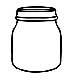 a black and white outline of a jar