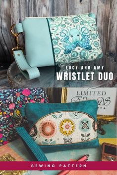 several purses are shown with the words, lady and amy wristlet duo