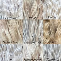 Ice Baylage Hair, Platinum Blonde Hair With Extensions, Blonde Ice Hair, Light Cold Blonde Hair, Blonde 2025 Trends, Blonde Tones Shades, Shades Of Blonde Hair Color Chart, Creamy Platinum Blonde Hair, Blonde Toner Before And After