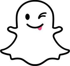 a black and white snap icon with a smile on it's face in the shape of a ghost