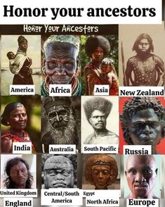 an image of some african people with names on them and the words'honey, your ancestors'in different languages