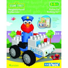 the sesame street neighborhood police car building set