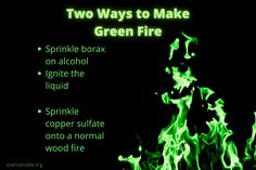 two ways to make green fire