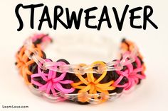 the words starweaver are written over an image of bracelets made from plastic beads