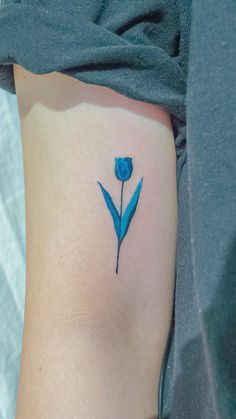 Blue Tulip Tattoo, Blue Tulips, Shoulder Tattoo, Maple Leaf Tattoo, Ink Tattoo, Fish Tattoos, Watercolor Tattoo, Tulips