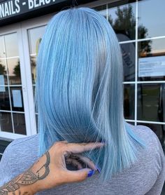 Pastel Blue Hair Color, Airy Hair, Icy Blue Hair, Blue Hair Color Ideas, Hair Dye Videos, Fox Hair Color, Unnatural Hair Color, Blue Hair Color, Pastel Blue Hair