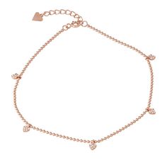 Featuring a rose gold-tone ball chain and heart accents, this eye-catching anklet is sure to charm. Featuring a rose gold-tone ball chain and heart accents, this eye-catching anklet is sure to charm. ANKLET DETAILS Length: 10 in. Chain type: ball Clasp: spring ring clasp Metal: sterling silver Plating: rose gold tone Gemstones may have been treated to enhance their appearance. Special care may be required. Size: One Size. Color: Yellow. Gender: female. Age Group: adult. Material: Gold Plate. Anklets Jewelry, Charm Anklet, Heart Anklet, Cute Gifts For Her, Turquoise Jewelry Native American, Angel Wing Earrings, Rose Tone, Wing Earrings, Women's Slippers