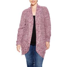 Chunky Knit Cardigan Shawl Collar Full-Length Sleeves Multicolor Knit Design Open Front Curves Towards Hem Material: 100% Acrylic Chest Approximately 19” Length Approximately 31” Color: Purple & Pink Size: Large Nwt Casual Purple Soft Knit Cardigan, Cozy Purple Knit Cardigan, Purple Winter Cardigan For Layering, Purple Knit Cardigan For Fall, Trendy Purple Knitted Cardigan, Purple Cardigan For Fall Layering, Cozy Purple Cardigan For Spring, Soft Knit Purple Outerwear For Fall, Purple Soft Knit Outerwear For Fall