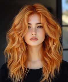 Tousled Waves with Fall Hair Colors Copper Blonde: Effortless Glam 🌊 Copper With Highlights, Fall Blonde Hair Color, Blonde Hair Colors, Copper Blonde