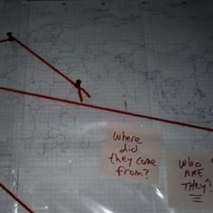 two pieces of paper taped to each other with writing on them that says where did they come from?