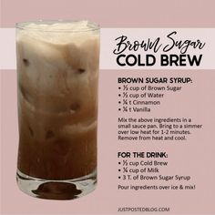 iced mocha cold drink recipe in a glass with instructions for how to make it