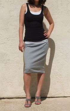 "Gray Everyday Pencil Skirt has been best seller season after season for reason It is made of high quality knit jersey fabric with great stretch Elastic waist is built for easy pull up Fit is just amazing as many customers praise It all adds up to a wardrobe classic that you'll wear and wear We now have plus sizes available -Fitted Fit ( fits like glove as customers describe ) -1\" wide elastic band is sewn underneath waist for easy pull on -Waist sits below naval -Made of high quality cotton/ p Everyday Skirt, Yellow Pencil Skirt, Everyday Skirts, Skirt Office, Skirt Straight, Navy Pencil Skirt, Plus Size Skirt, Red Pencil Skirt, 2022 Style