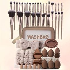 55-Piece Face & Eye Makeup Brush Set with Washbag, 30 Brushes, Hair Ties, Wristbands, 5 Large & 5 Mini Beauty Sponges
Claim Your $100 Coupon Bundle
Use code acr917268 for an extra 30% off.
''This is an affiliate pin'' Travel Makeup Kit, Professional Makeup Kit, Makeup Storage Bag, Eye Makeup Brushes, Mini Makeup, How To Clean Makeup Brushes, Coffee Color, Beauty Sponge